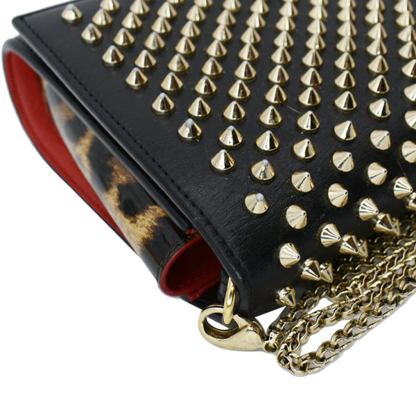 CHRISTIAN LOUBOUTIN Paloma Embellished Leather Chain Clutch Bag Black