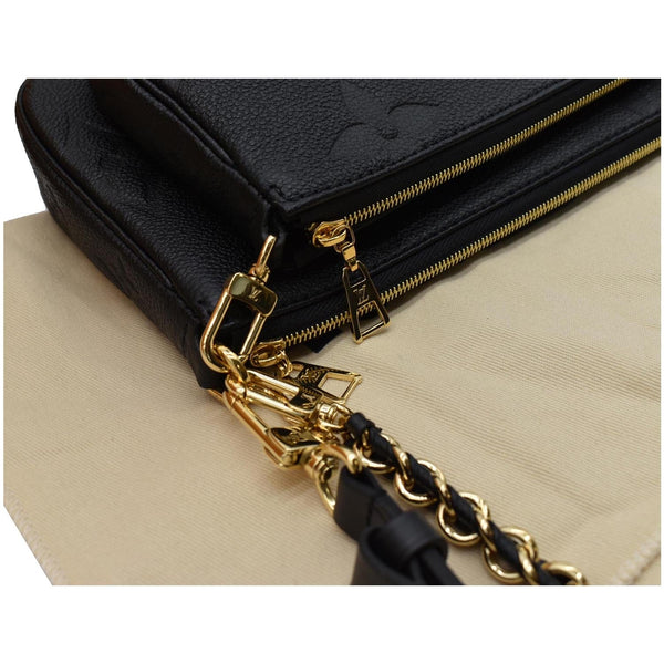 LOUIS VUITTON Multi Pochette Empreinte Leather Accessories Bag Black