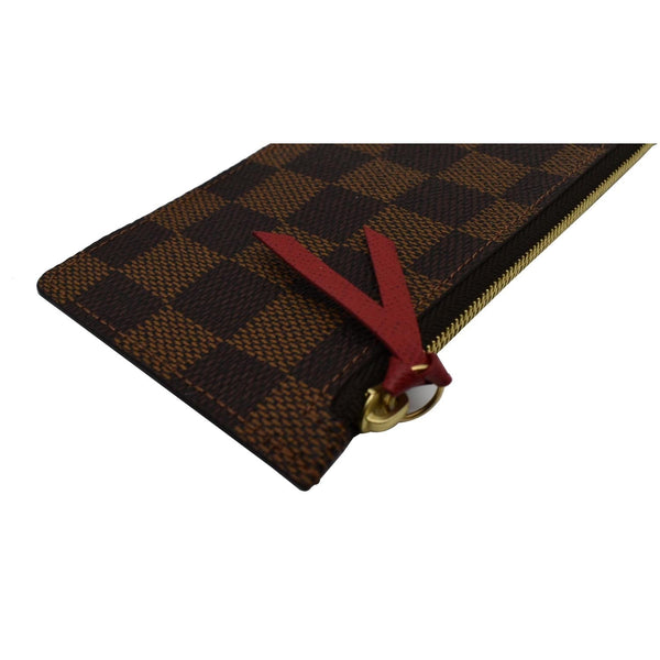 LOUIS VUITTON Felicie Zippered Damier Ebene Insert Pouch Brown