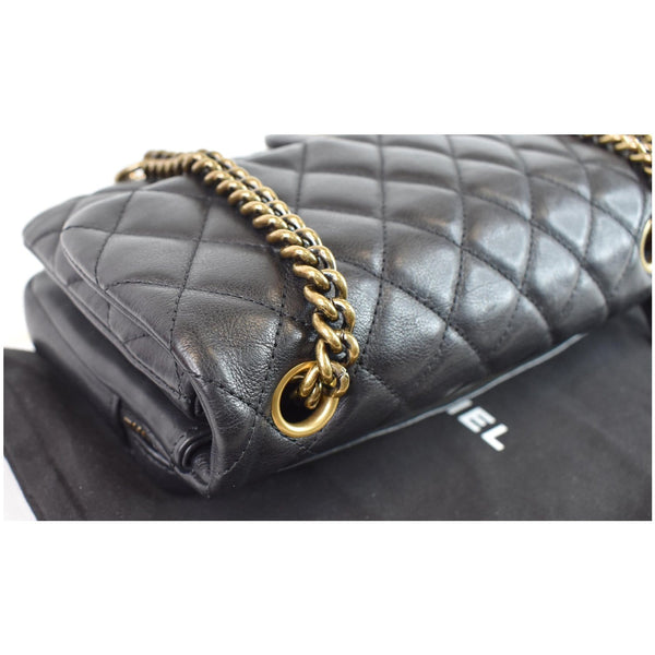 CHANEL CC Crown Flap Small Calfskin Leather Shoulder Bag Black