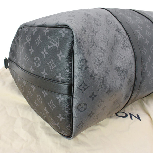 LOUIS VUITTON Keepall 50 Bandouliere Monogram Eclipse Travel Bag Black - New Year Deals
