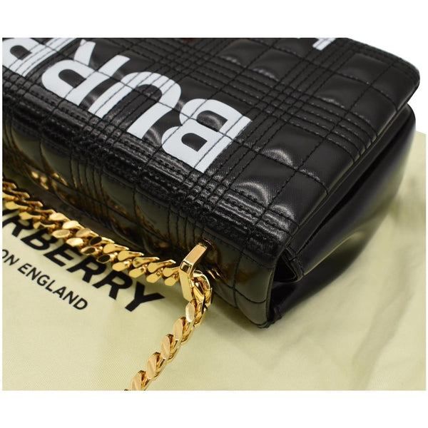 Burberry Small Horseferry Print Lola Quilted Leather Bag Black