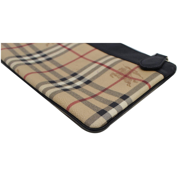 BURBERRY Nova Vintage Check Leather Zippy Pouch Beige