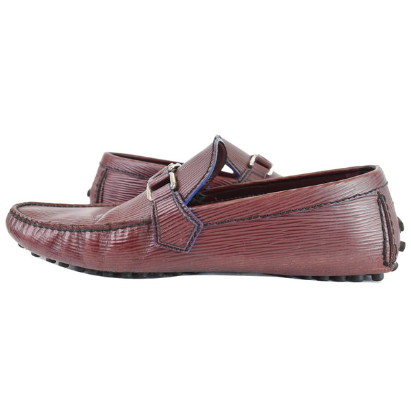 Louis Vuitton Hockenheim Moccasin Leather Loafers - focused view