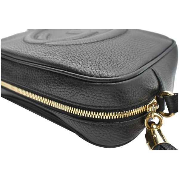 GUCCI Soho Disco Small Pebbled Leather Crossbody Bag Black 308364