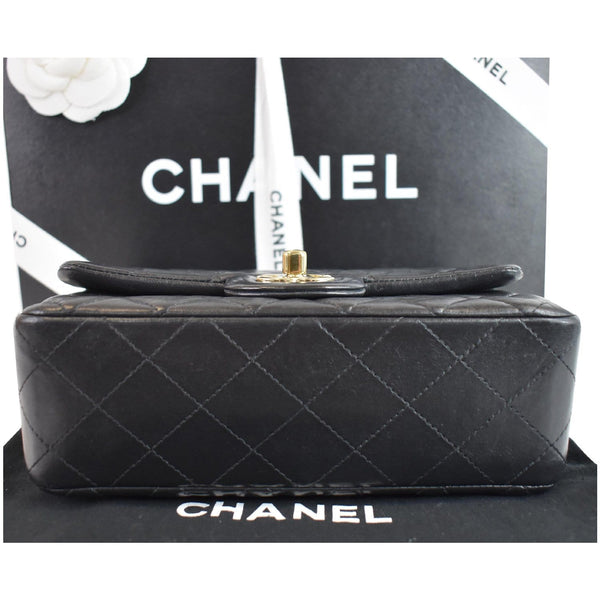 CHANEL Mini Rectangular Flap Quilted Lambskin Leather Shoulder Bag Black