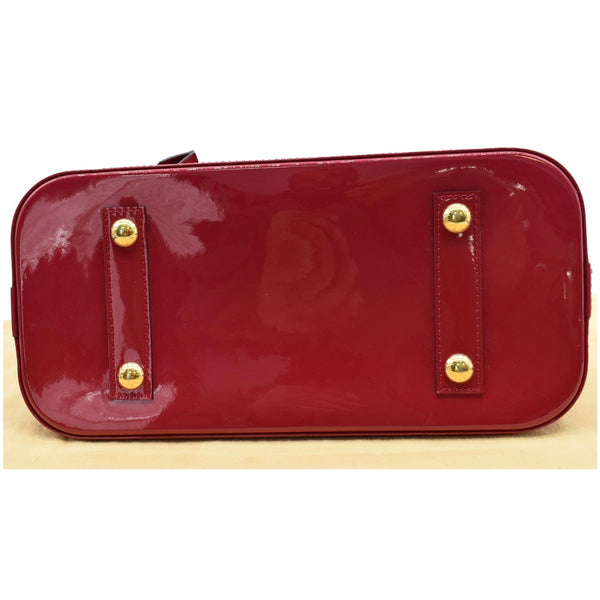 LOUIS VUITTON Alma PM Monogram Vernis Satchel Bag Red