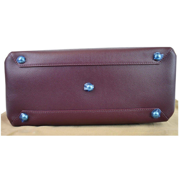 BURBERRY Medium Banner Derby Leather Tote Shoulder Bag Red