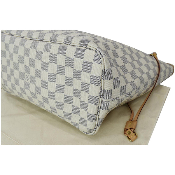 LOUIS VUITTON Neverfull MM Damier Azur Tote Bag Rose Ballerine