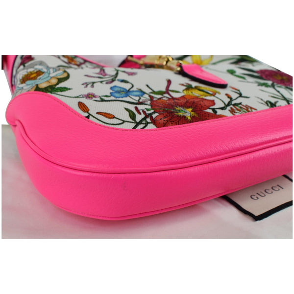 GUCCI Flora Jackie Medium Canvas Hobo Bag Pink 550152