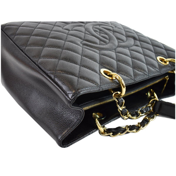 CHANEL Grand Shopping GST Caviar Leather Tote Bag Black