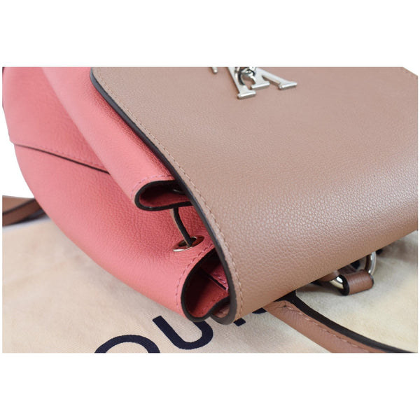 LOUIS VUITTON Lockme Calfskin Leather Backpack Salmon