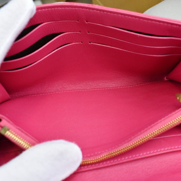 LOUIS VUITTON Love Lock New Wave Long Leather Wallet Pink