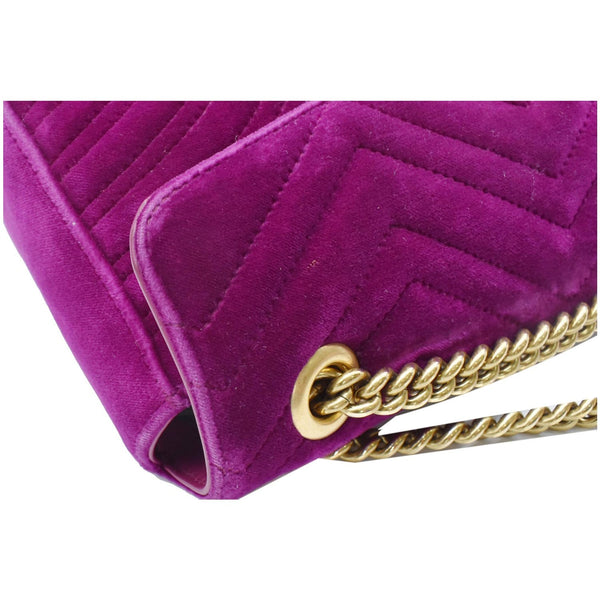 GUCCI GG Marmont Velvet Small Shoulder Bag Purple 443497