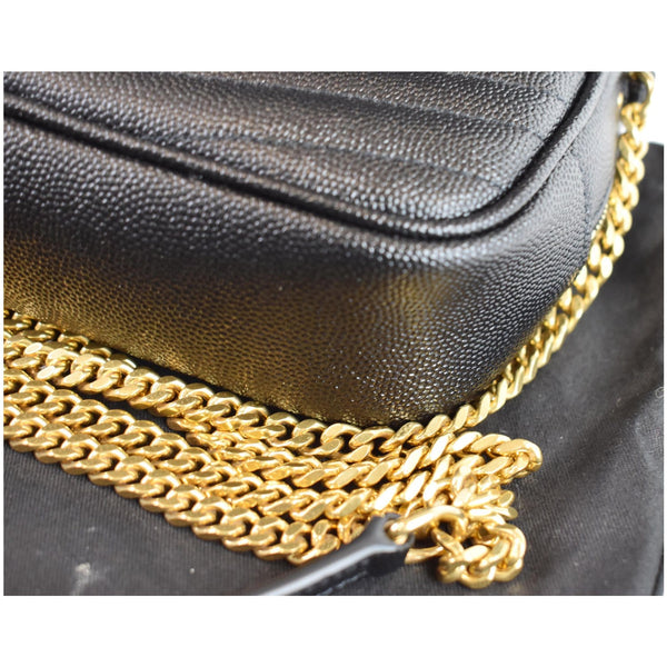 YVES SAINT LAURENT Mini Lou Grain De Poudre Camera Bag Black