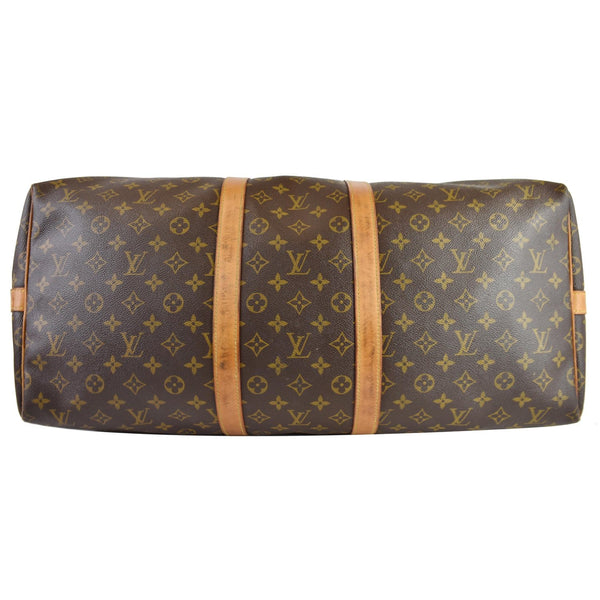 LOUIS VUITTON Keepall Bandouliere 55 Monogram Canvas Travel Bag Brown
