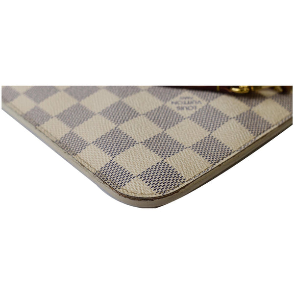 Louis Vuitton Wristlet Damier Azur Neverfull MM Pouch - white