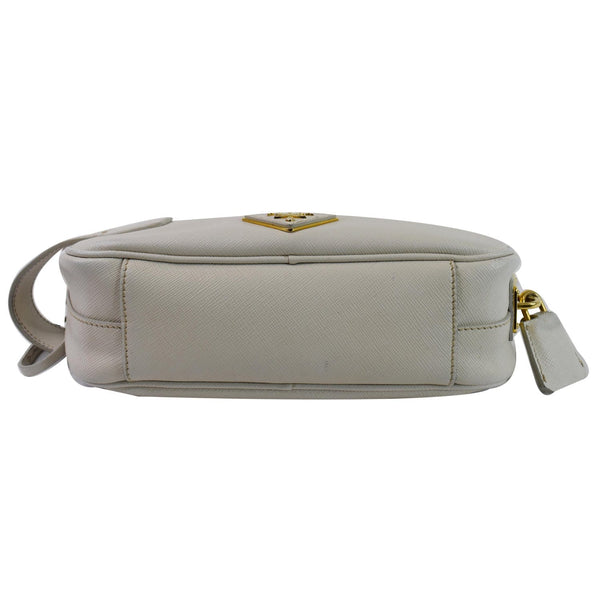 PRADA Lux Pochette Cammeo Saffiano Leather Pouch Bag Talco - Last Call