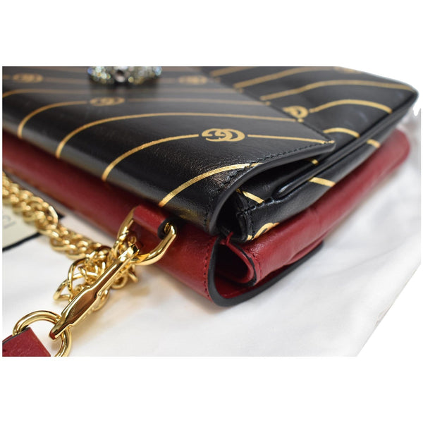 GUCCI Thiara Medium Double Smooth Leather Shoulder Bag Red/Black 524822