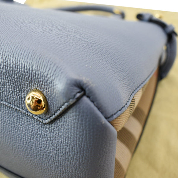 BURBERRY Banner Medium House Check Tote Bag Blue
