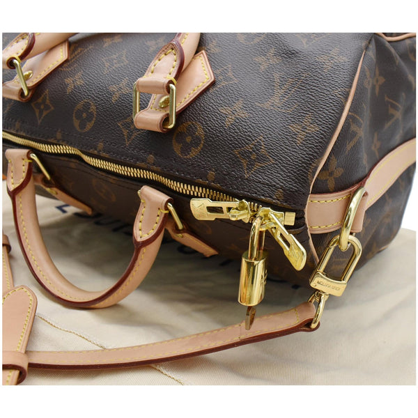 LOUIS VUITTON Speedy 30 Bandouliere Monogram Canvas Shoulder Bag Brown
