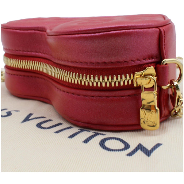 LOUIS VUITTON Heart on Chain Monogram Embossed Crossbody Bag Red - Final Sale