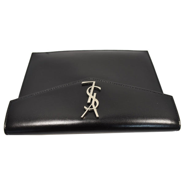 YVES SAINT LAURENT Uptown Large Envelope Leather Pouch Black