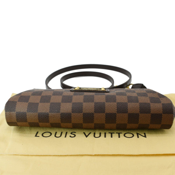 LOUIS VUITTON Eva Pochette Damier Ebene Clutch Crossbody Bag Brown