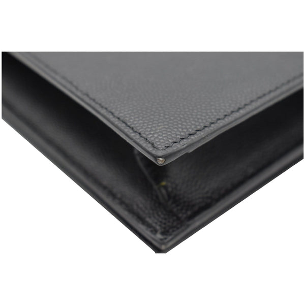 YVES SAINT LAURENT Kate Pebbled Leather Clutch Wallet Black