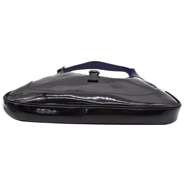 GUCCI Jackie Patent Leather Shoulder Bag Dark Purple 001-3306