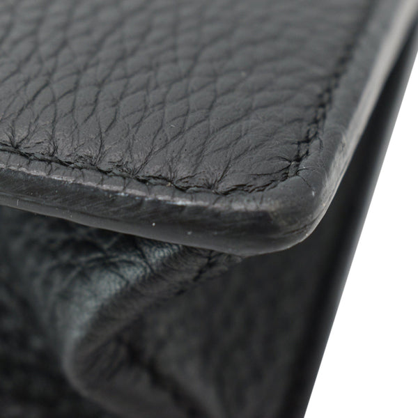 FENDI Leather Crossbody Messenger Bag Black