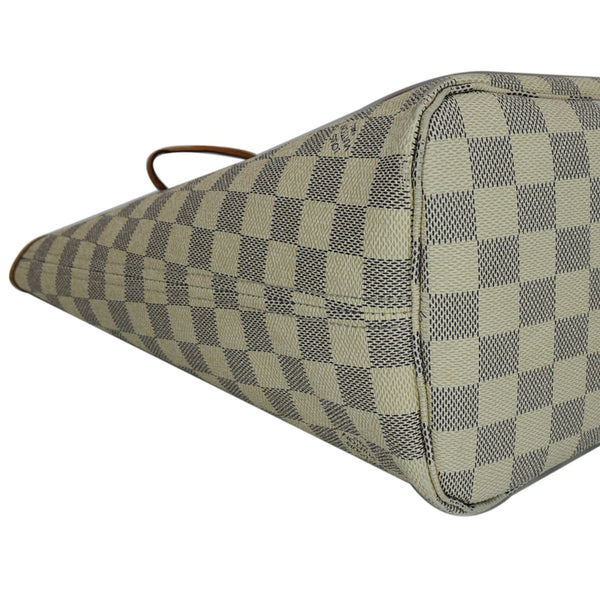 LOUIS VUITTON Neverfull MM Damier Azur Tote Bag Rose Ballerine