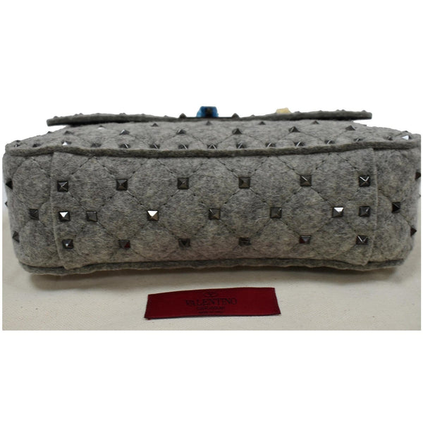 Valentino Garavani Rockstud Spike Chain Canvas Crossbody Bag Grey