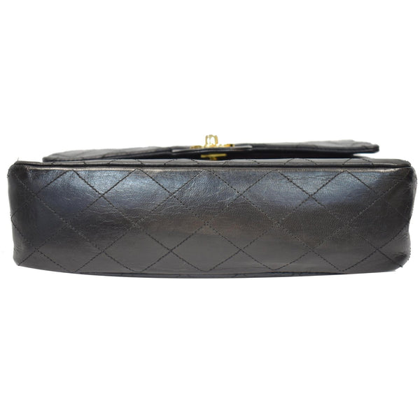 CHANEL CC Vintage Classic Medium Double Flap Calf Shoulder Bag Black