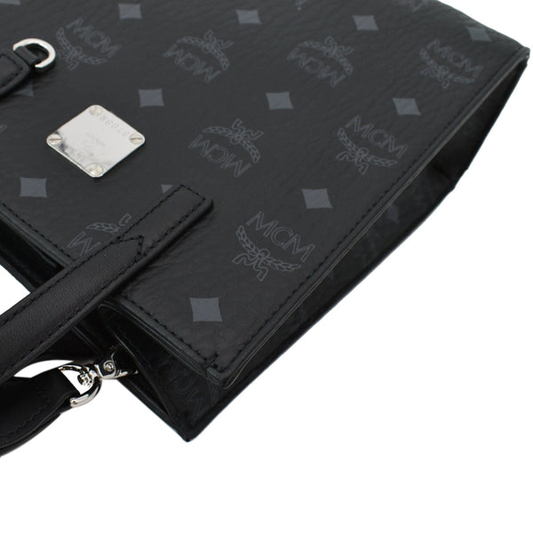 MCM Klassik Monogram Print Leather Tote Bag Black