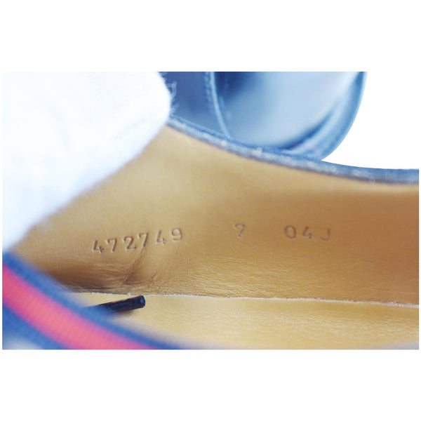 Gucci Classic Web Lace Up Shiny Leather Shoes 472749