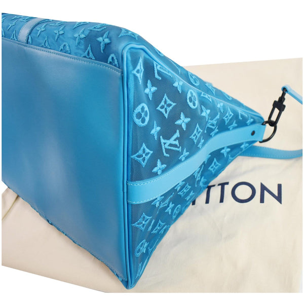 LOUIS VUITTON Keepall Triangle 50 Bandouliere Seethrough Travel Bag Blue