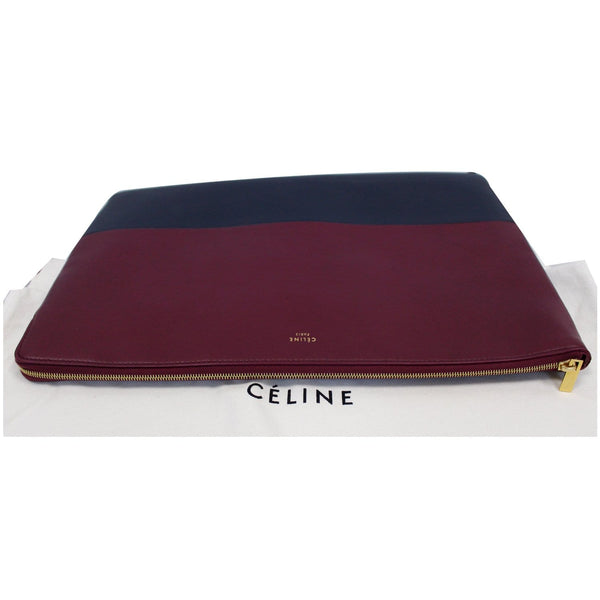 Celine Bi-Color Leather Clutch Pouch Burgundy/Black - Final Sale