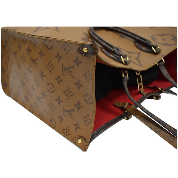 LOUIS VUITTON Onthego GM Reverse Monogram Giant Canvas Tote Shoulder Bag Brown