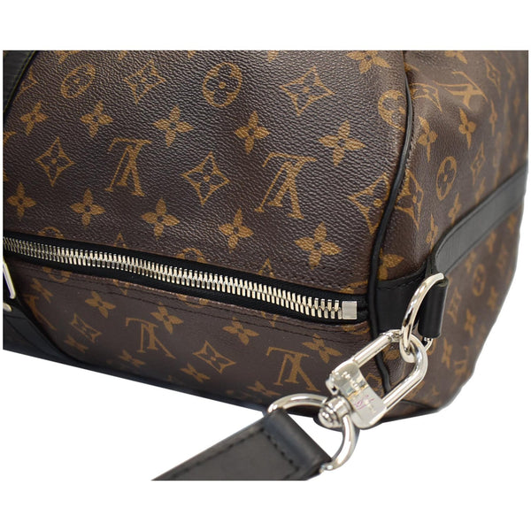 LOUIS VUITTON Keepall Bandouliere 55 Monogram Macassar Travel Bag Brown