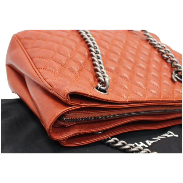 CHANEL Medium Rock In Rome Quilted Caviar Shoulder Tote Bag Red