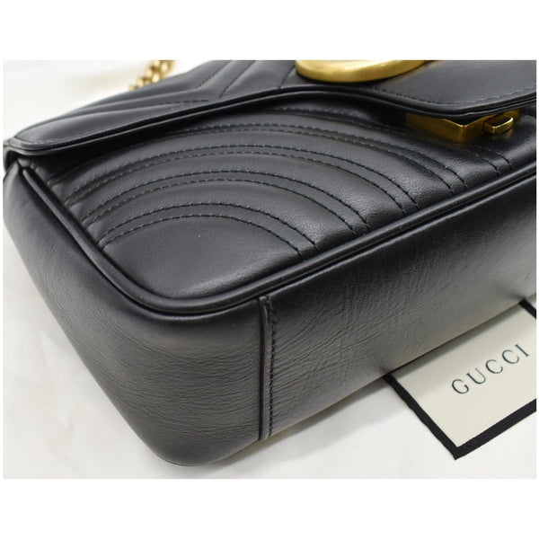 GUCCI GG Marmont Small Matelasse Leather Crossbody Bag Black 443497