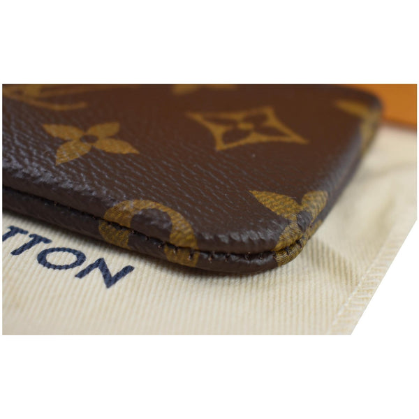 LOUIS VUITTON Pochette Key Cles Monogram Canvas Coin Case Brown