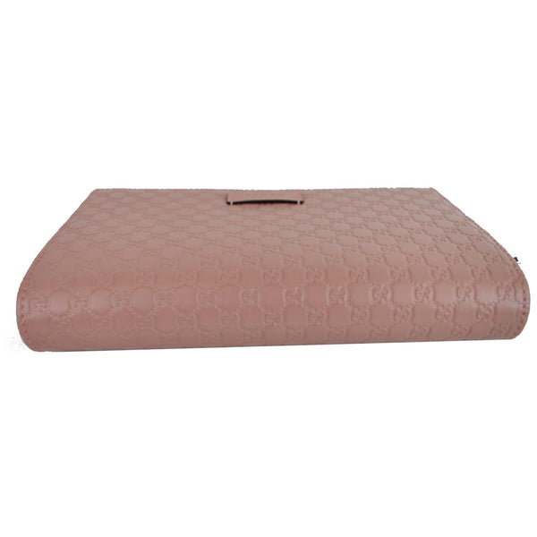 GUCCI Micro GG Guccissima Leather Crossbody Wallet Pink 466507