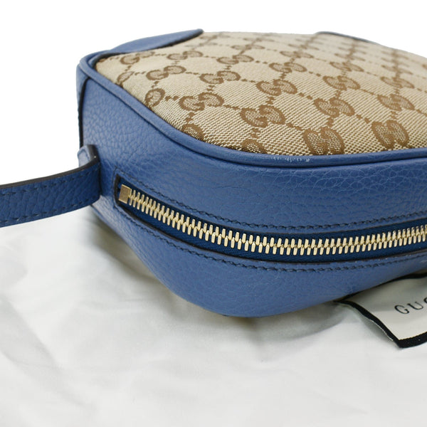 GUCCI Bree GG Canvas Leather Crossbody Bag Beige 449413