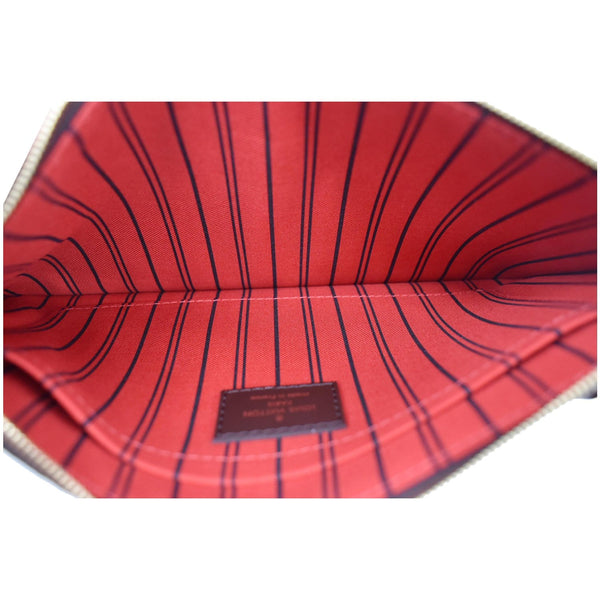 LOUIS VUITTON Neverfull MM Damier Ebene Pochette Wristlet Pouch Brown