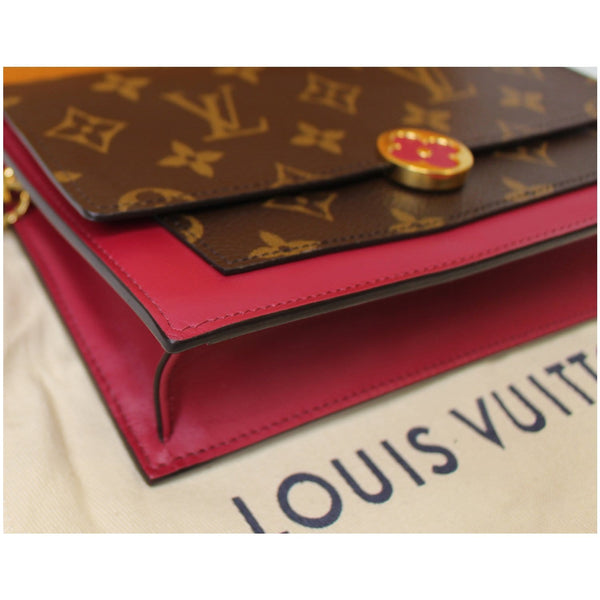 LOUIS VUITTON Monogram Canvas Flore Chain Wallet Fuchsia