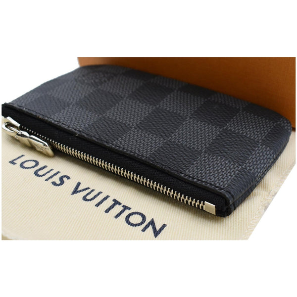 LOUIS VUITTON Pochette Key Cles Damier Graphite Coin Case Black