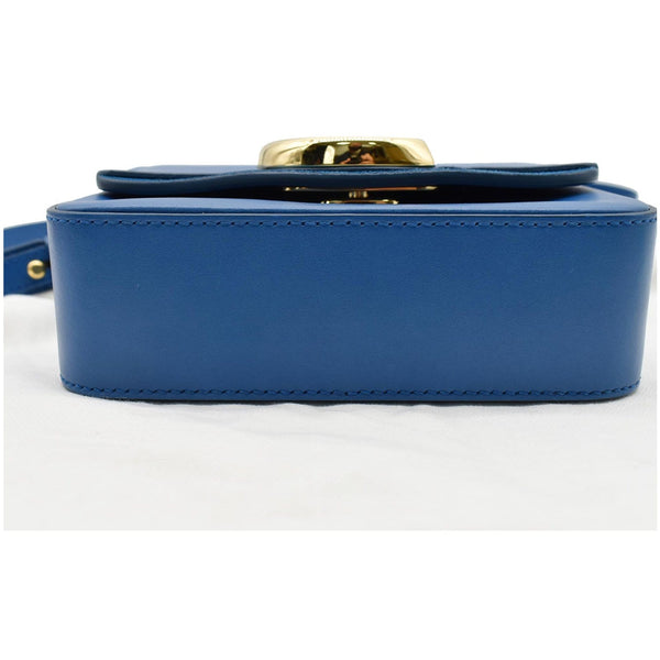 Chloe Mini C Flap Suede Leather Crossbody Bag Blue - DDH