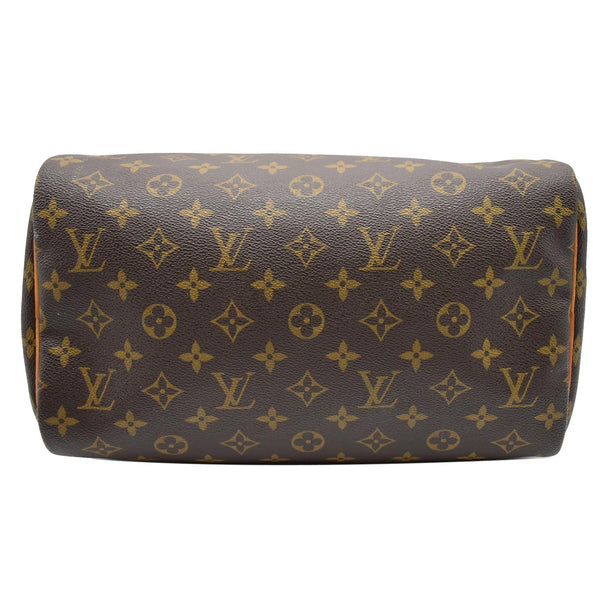 LOUIS VUITTON Speedy 30 Monogram Canvas Satchel Bag Brown
